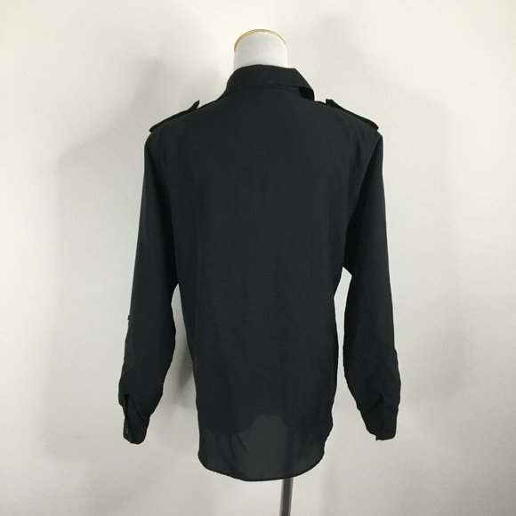 Vintage DVF DIANE VON FURSTENBERG Black Relaxed Fit Hidden Button Shirt - Picture 10 of 11